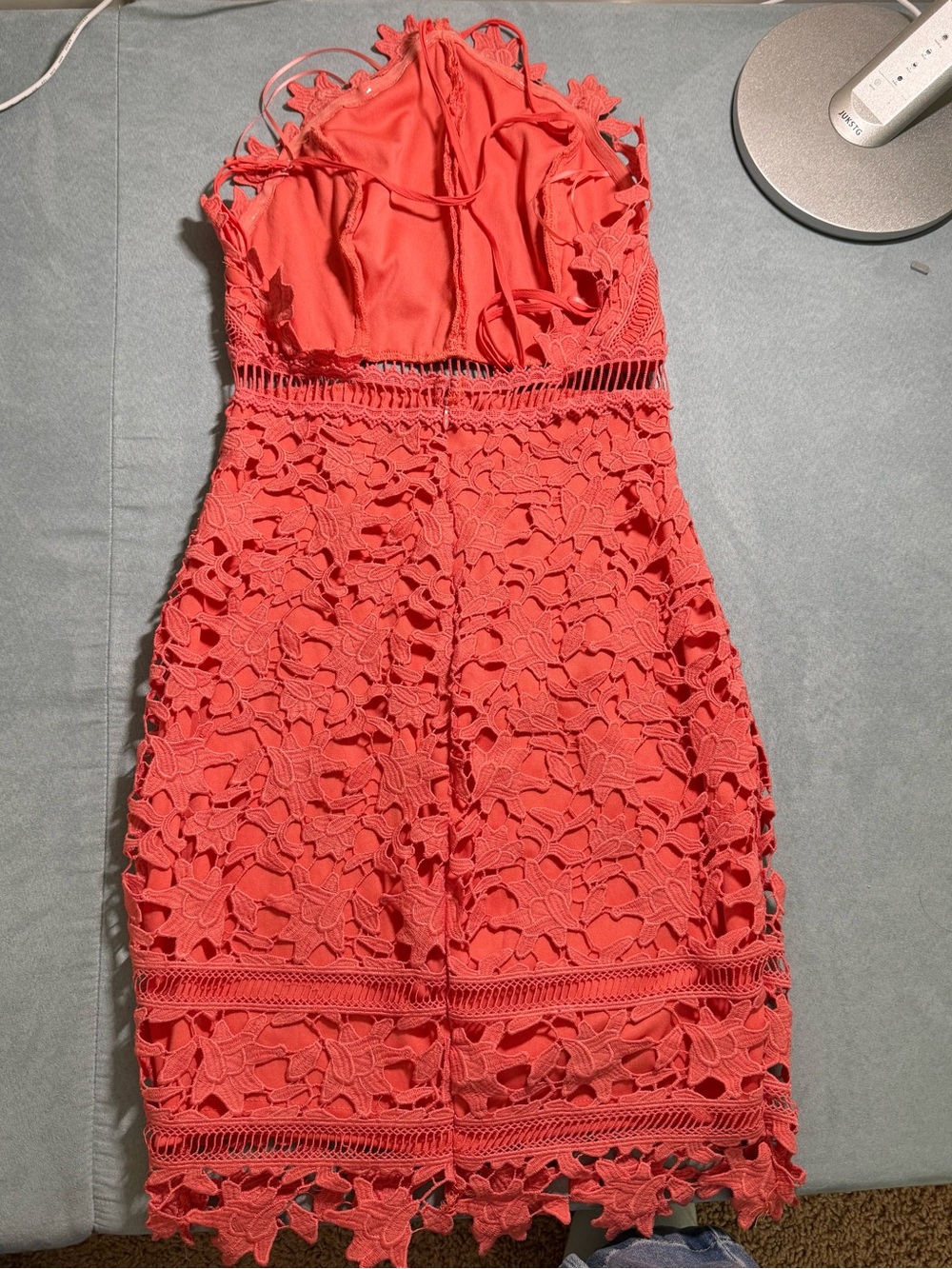 Astr Coral Lace Halter Mini Dress size xs - Picture 4 of 5